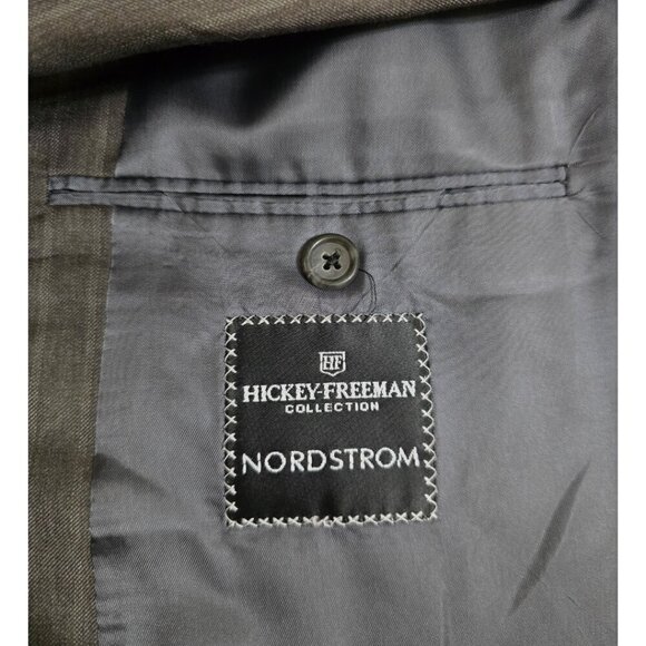 Hickey Freeman Vintage Gray Pinstripe Boardroom Single Breasted Blazer Sz 48L - Picture 9 of 11